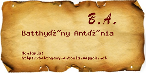 Batthyány Antónia névjegykártya